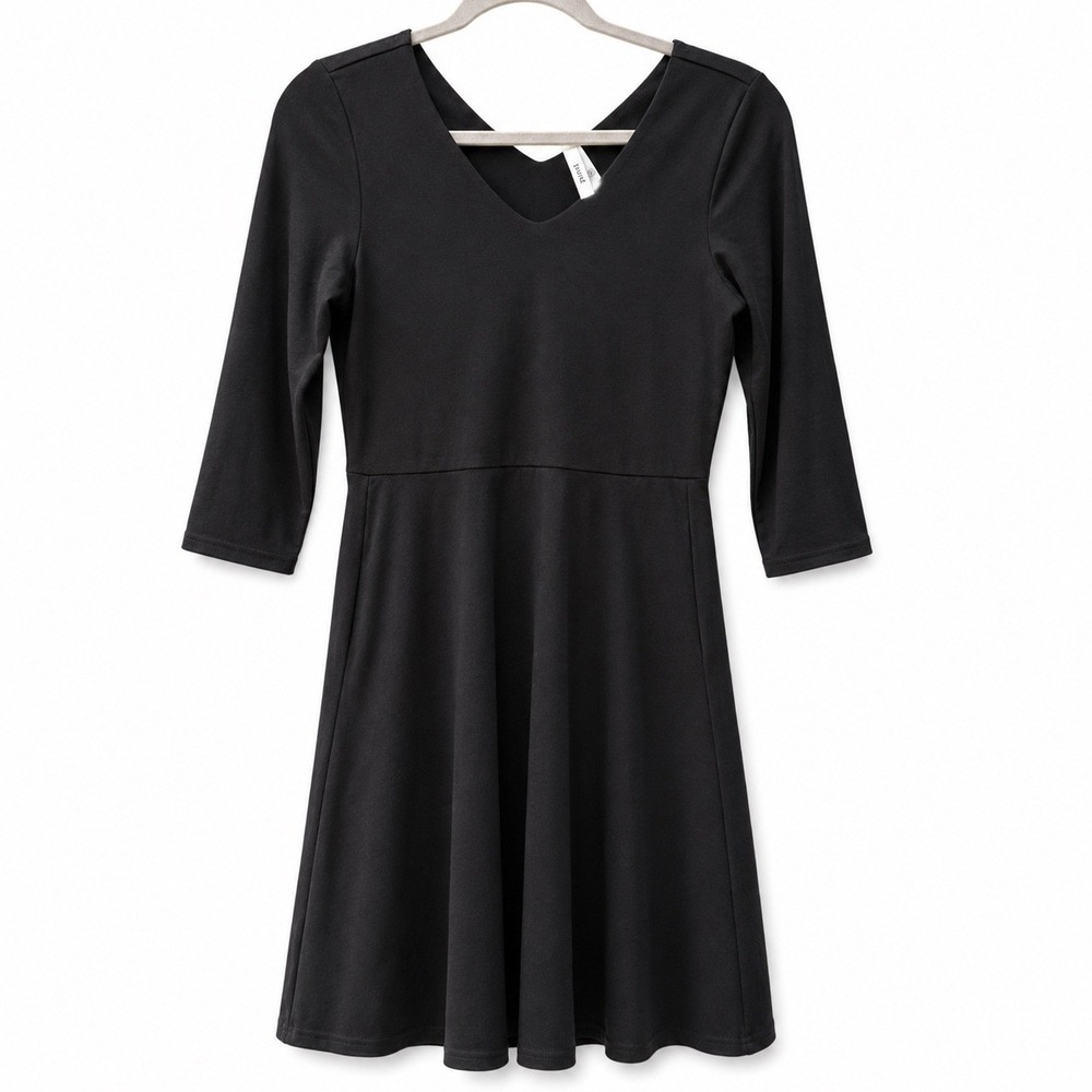 Pact Womens XS Fit Dress Black Organic Cotton Comfort Travel Granola Basic Girl